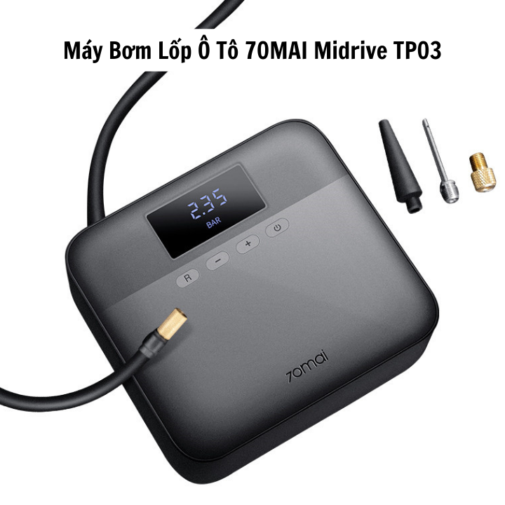 Máy bơm lốp ô tô Sothing 70mai Midrive TP03, đồng hồ điện tử đặt áp suất tự ngắt- Hàng chính hãngg