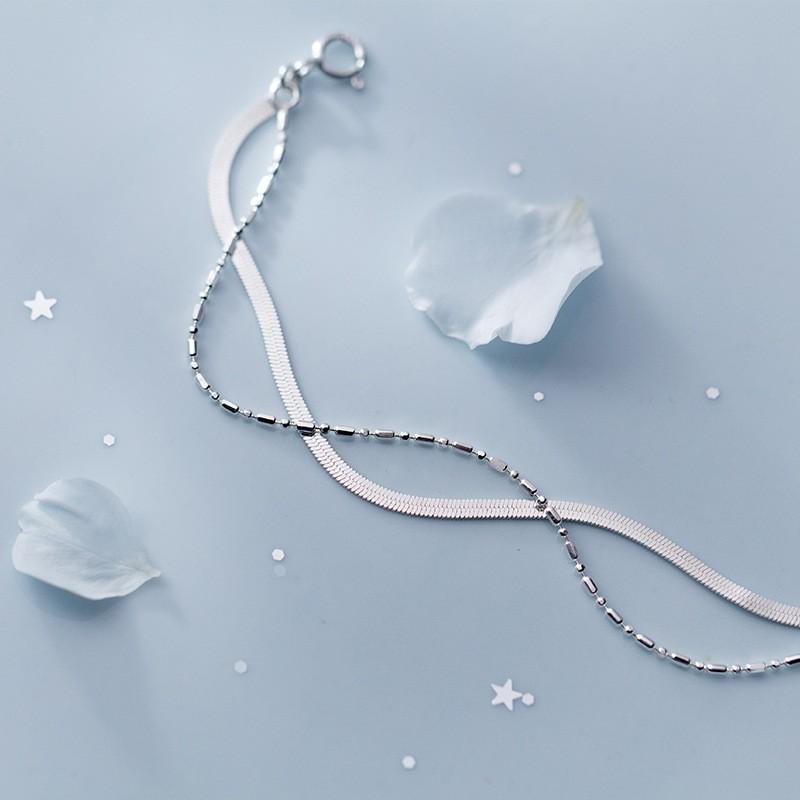 Vòng tay bạc Ý s925 hai lớp S2927 - AROCH Jewelry