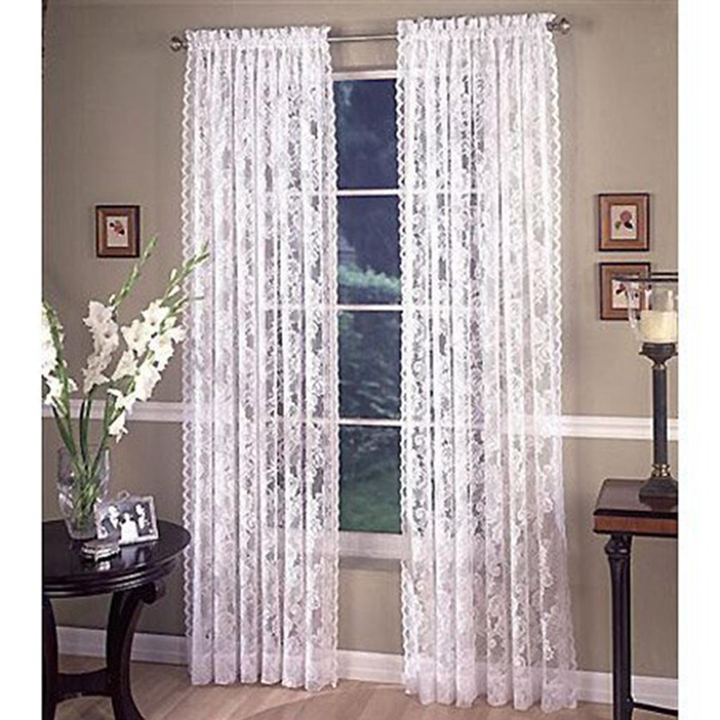 2 Piece Polyester Lace Window Curtain