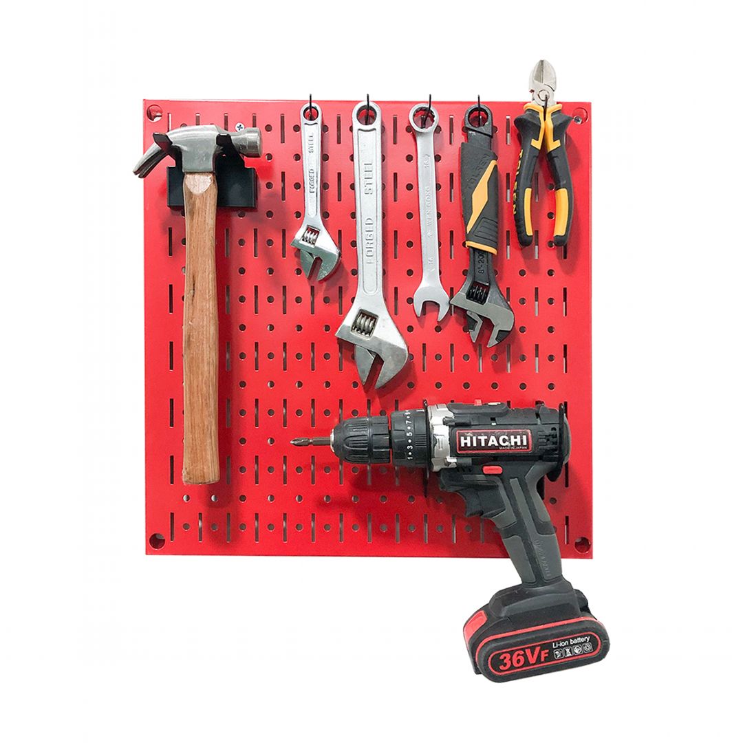 Bảng treo dụng cụ SMLIFE Pegboard cơ khí SQ – Đỏ