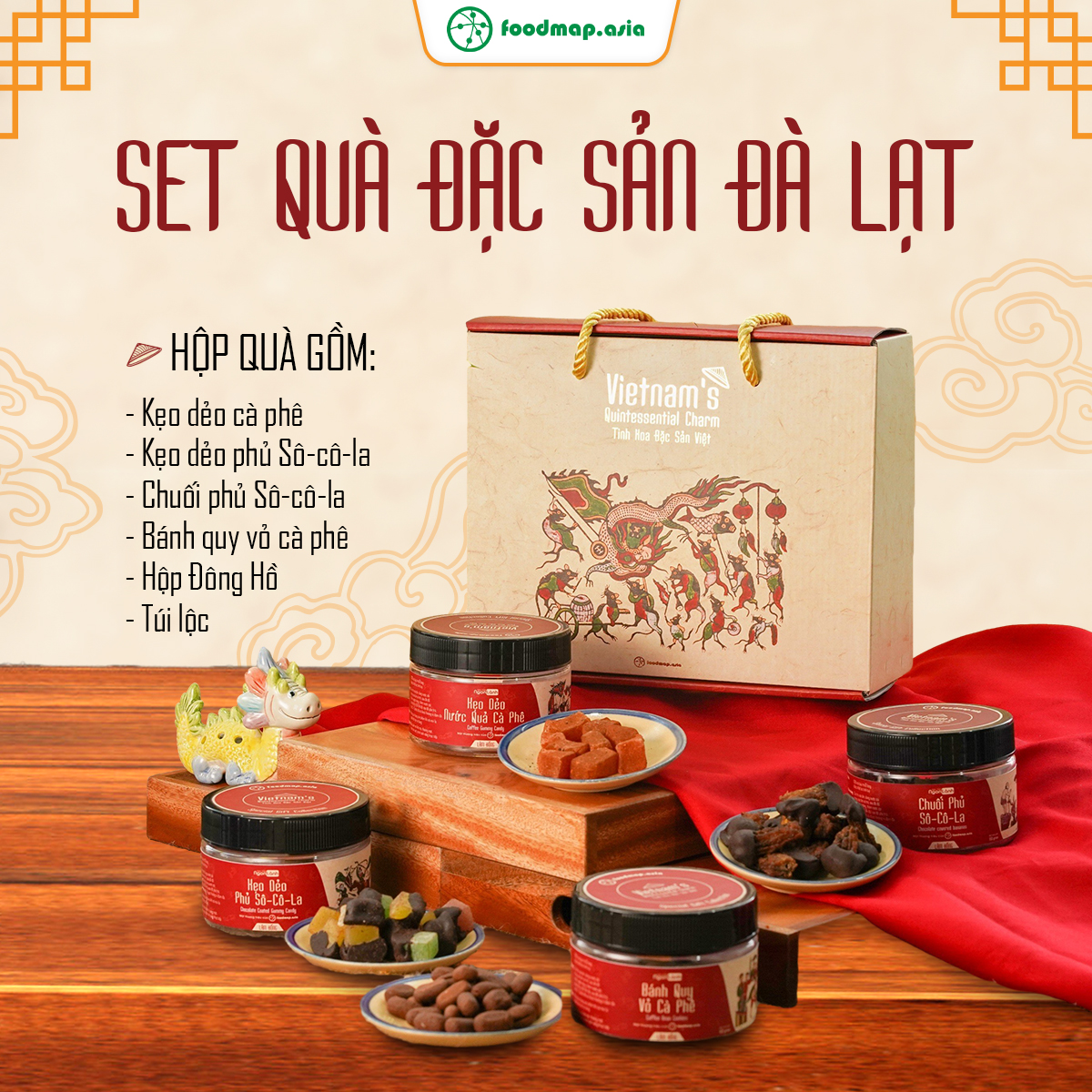 Set Quà Tết Đặc Sản Đà Lạt - Đặc Sản Ngon Lành - BST Tết Giáp Thìn 2024