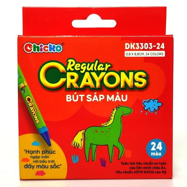 Bút Sáp Màu Chicko Regular Crayons - 24 Màu - DK3303-24