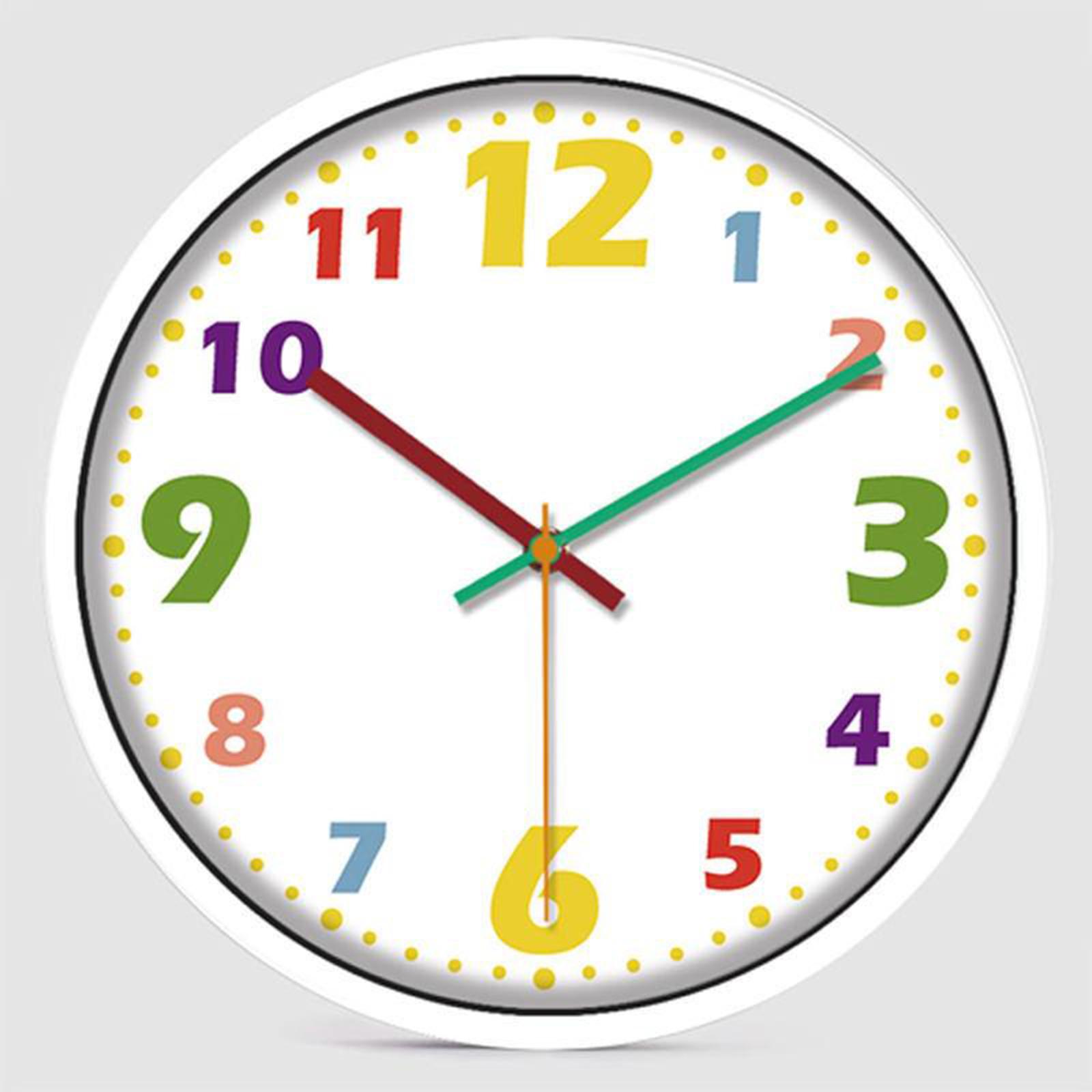 Telling Time Teaching Clock, 12 inch Silent Movement Analog Learning Clock for Kids, Perfect Room Wall Decor for Classroom, Playroom and Kids Bedroom