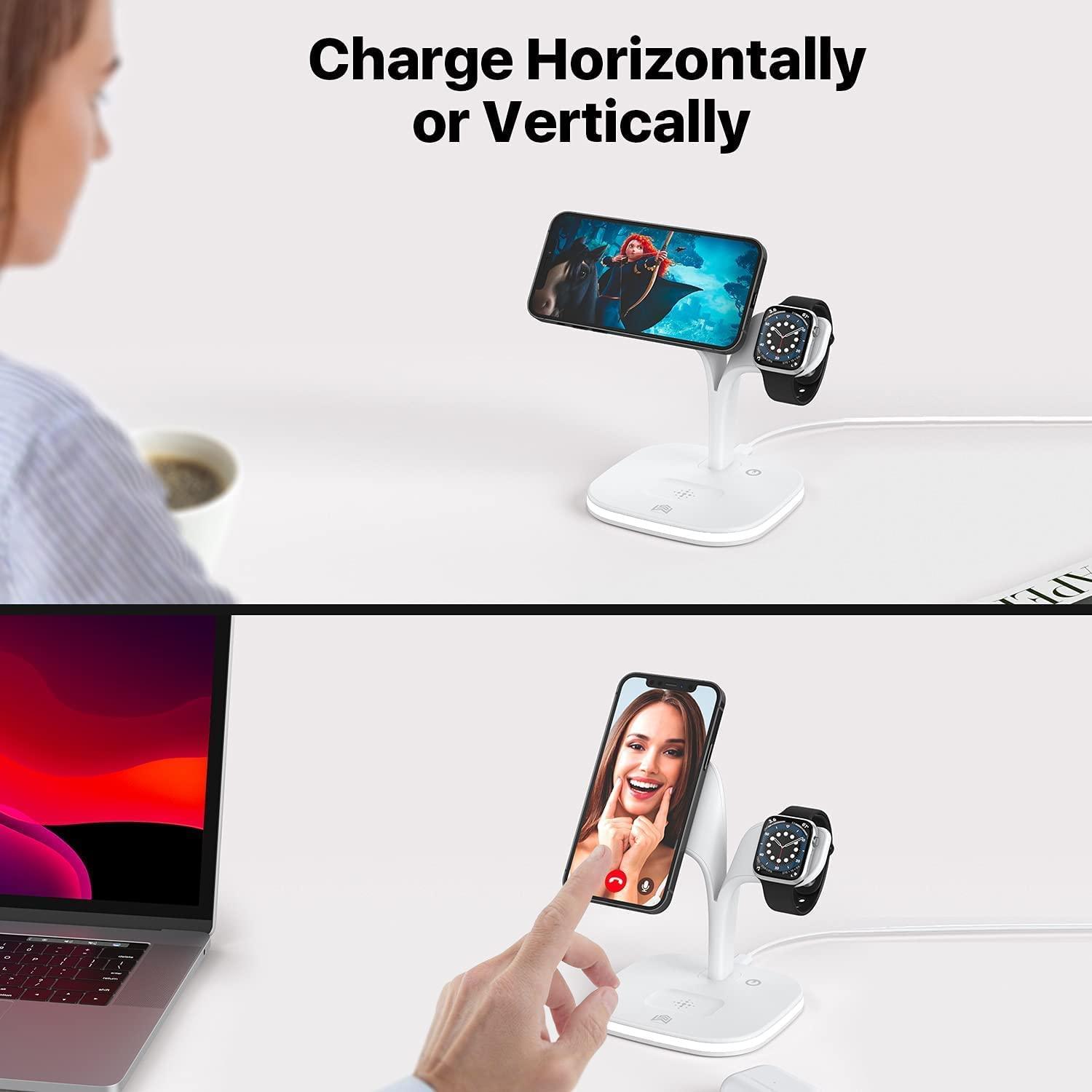 Bộ sạc không dây với đèn LED cho giá đỡ bộ sạc mag-an toàn