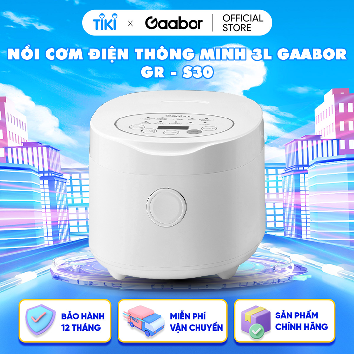 Nồi cơm điện tử Gaabor GR-S30 lòng nồi 1.2L hẹn trước 24h 10 chế độ nấu - Hàng chính hãng