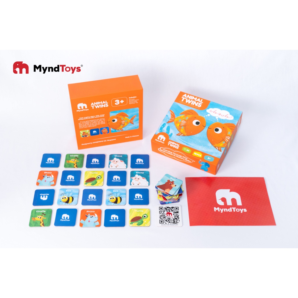 Đồ Chơi Xếp Hình MyndToys - Animal Twins - Memory Matching Game 48 Thẻ Dành Cho Các Bé Trên 2 Tuổi