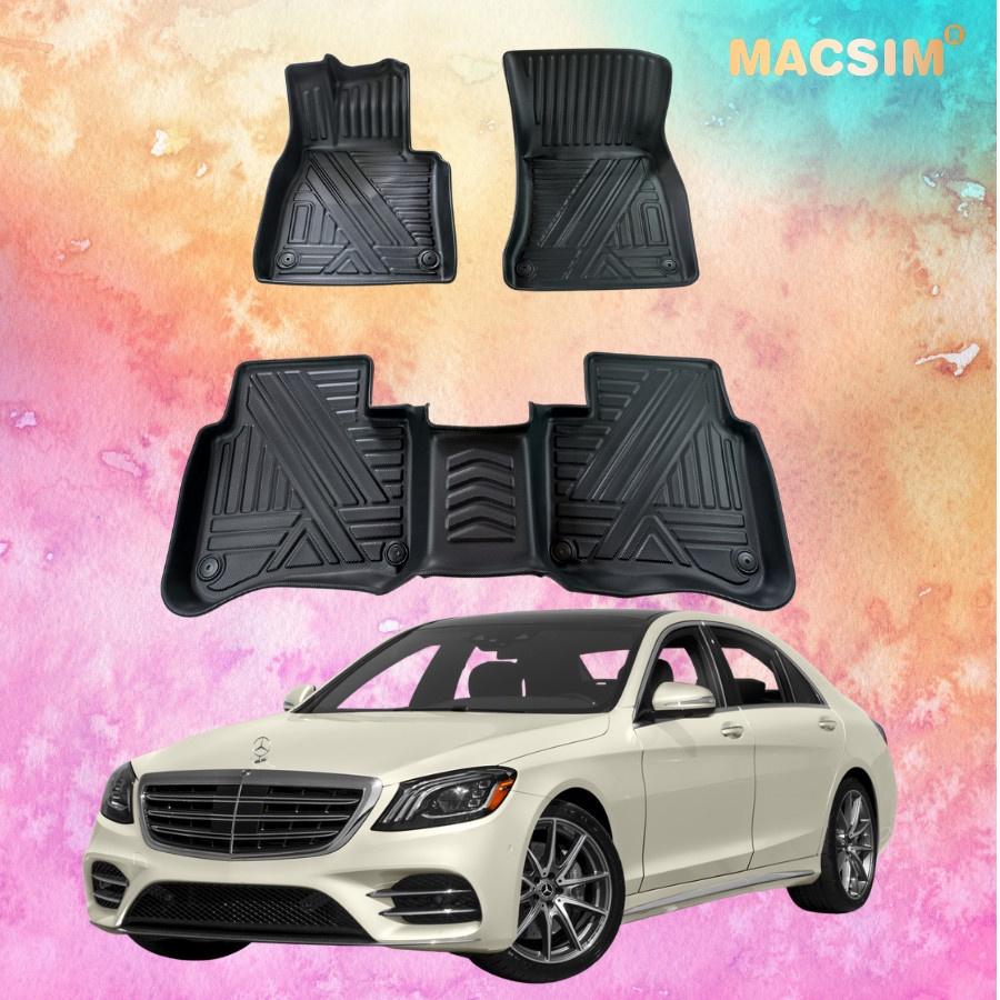 Thảm lót sàn xe ô tô Mercedes S Class 2014 - nay Nhãn hiệu Macsim chất liệu nhựa TPE cao cấp màu đen