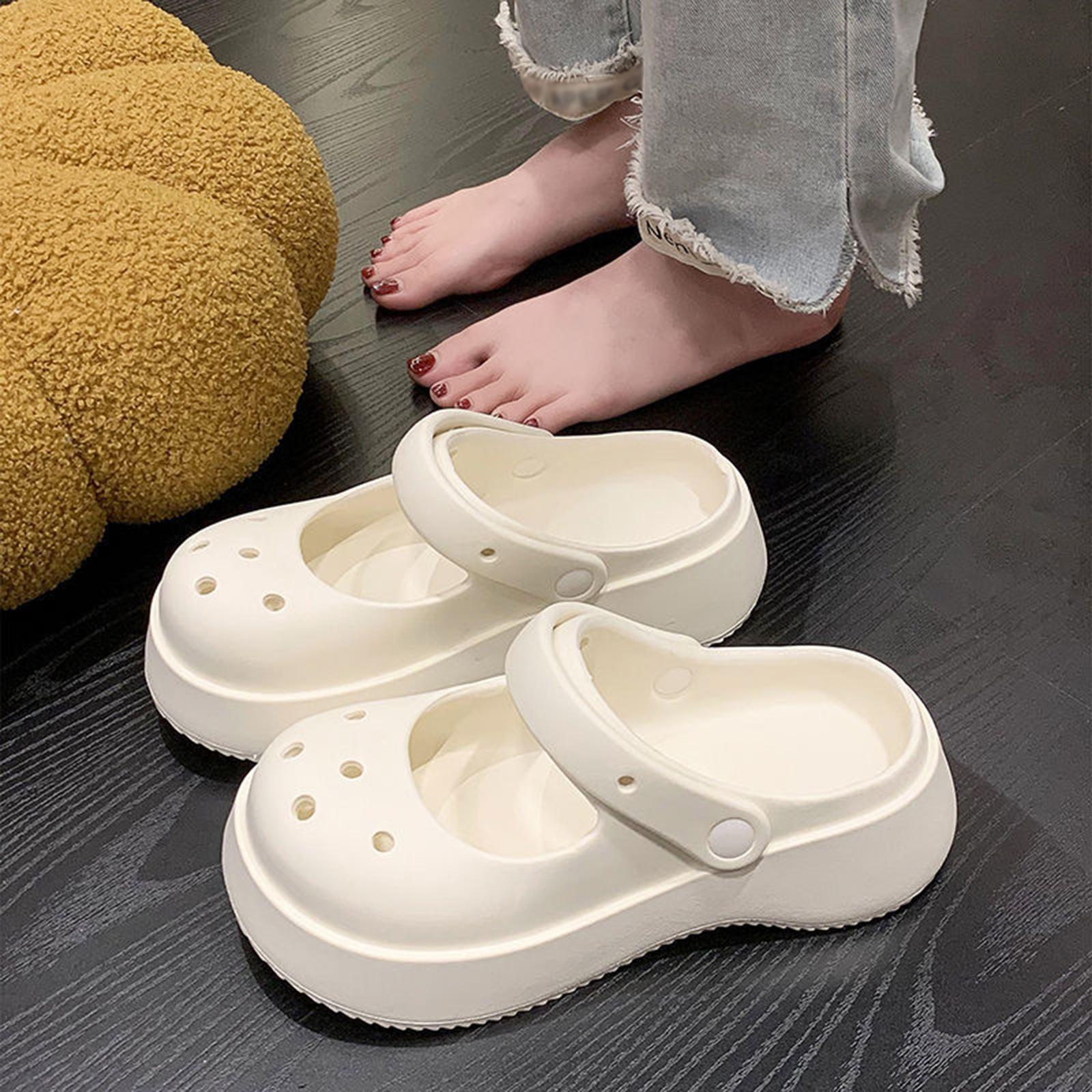 Clog Slipper Shoes Comfortable Closed Toe Heels Non Slip Nursing Shoes Slippers for Couples Women Female Beach Indoor Bathroom