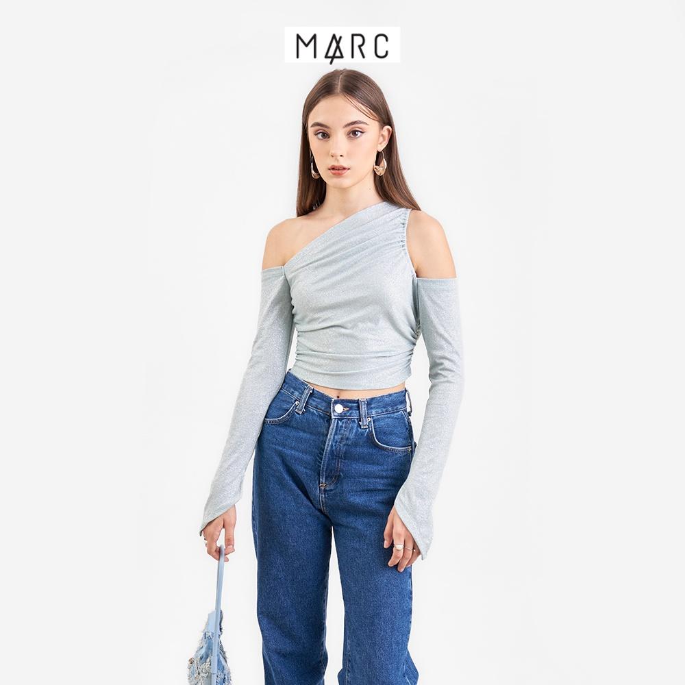 Áo kiểu nữ MARC FASHION croptop tay dài cutout vai nhún eo FANT112622