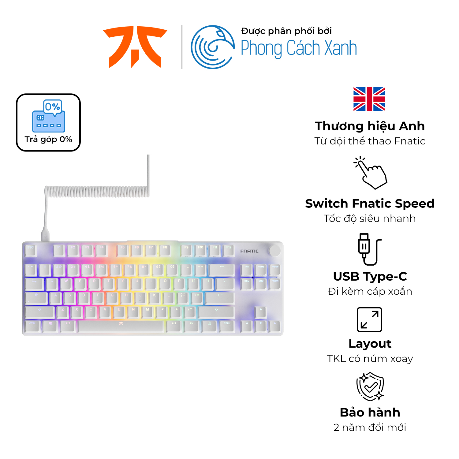 Bàn phím cơ low-profile Fnatic STREAK80 LP - Hàng chính hãng