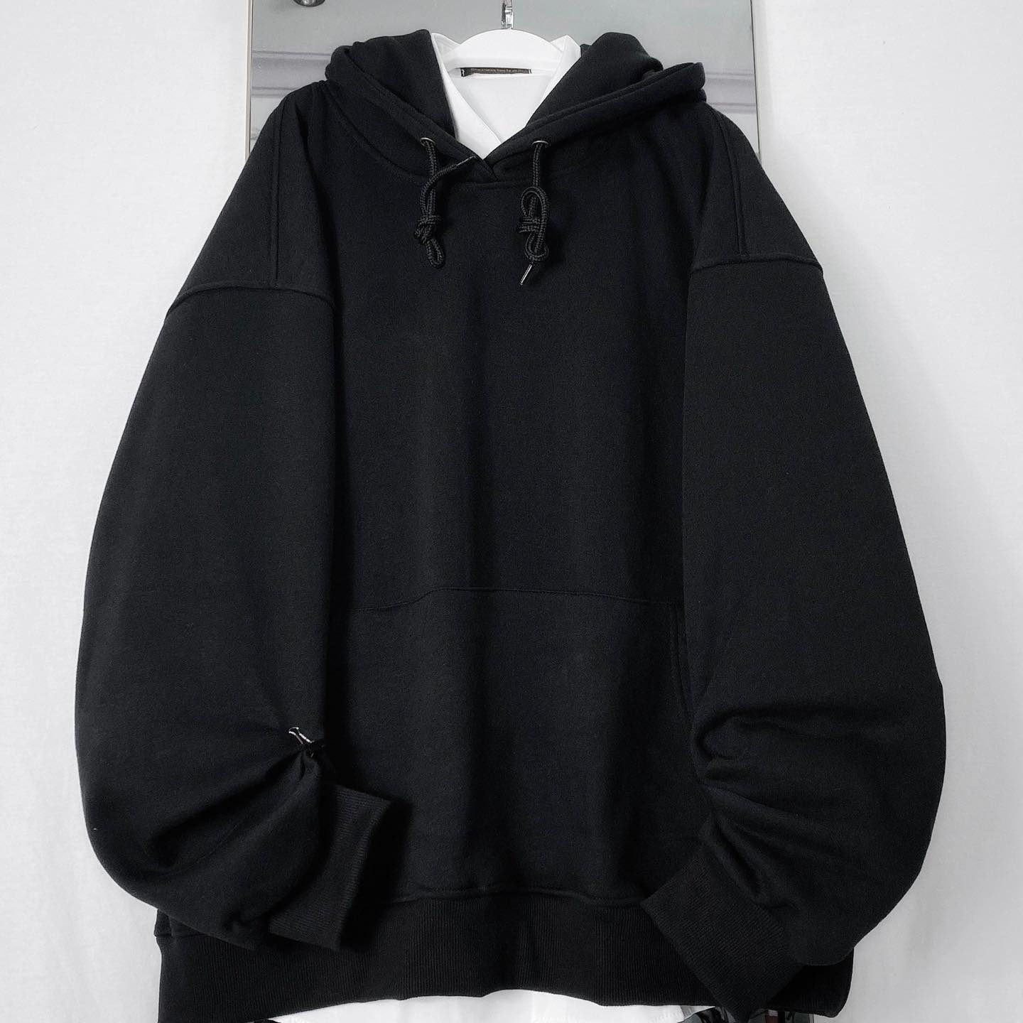 Hoodie đen trơn unisex, áo khoác hoodie basic - Gin Store