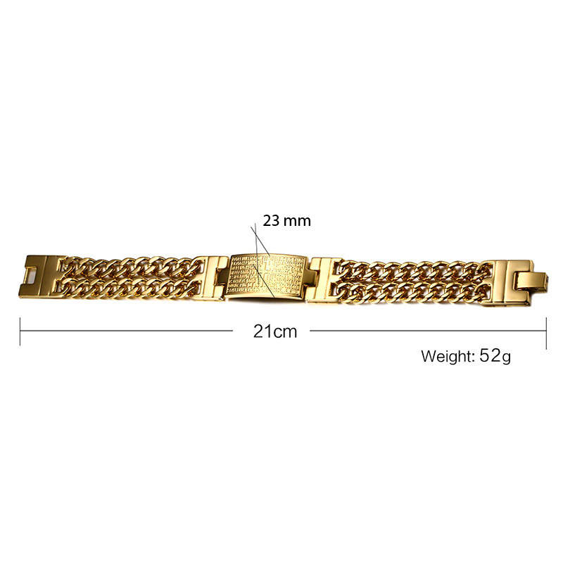 Lắc tay nam mạ 24k - Vòng tay nam hoa văn thập giá mạ - MST91