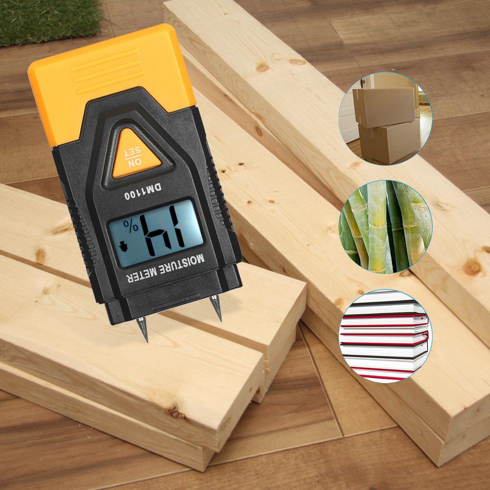 Thiết bị đo độ ẩm vật liệu cho gỗ và đo lường công bằng, với màn hình nhiệt độ