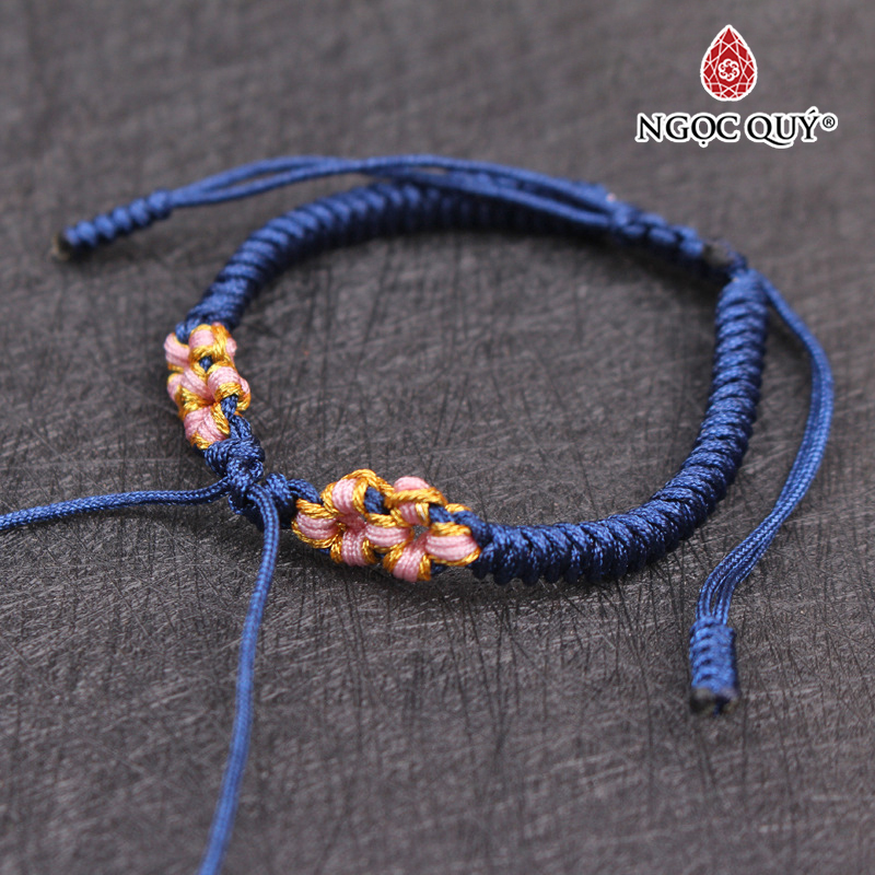 Vòng tay thắt dây vải họa tiết hoa - Ngọc Quý Gemstones