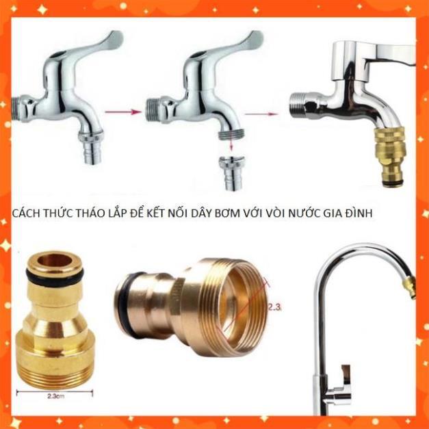 Bộ dây vòi xịt nước rửa xe, tưới cây . tăng áp 3 lần, loại 7m, 10m 206319 cút sập+ tặng móc khoá