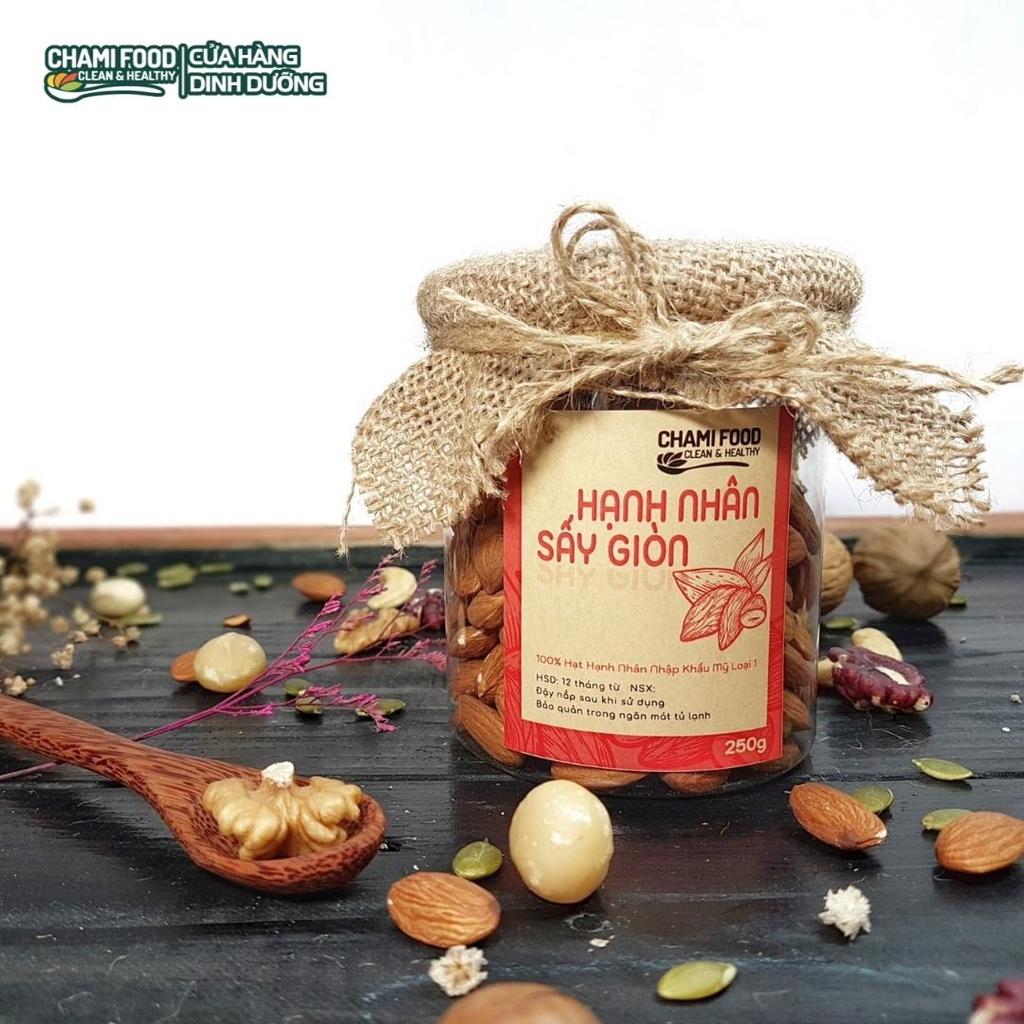 Hạt hạnh nhân sấy Chami 500G NHẬP KHẨU MỸ CHÍNH NGẠCH LOẠI 1 giúp Giảm cân Đẹp dáng, giàu RIBOFLAVIN, hợp Eat Clean.