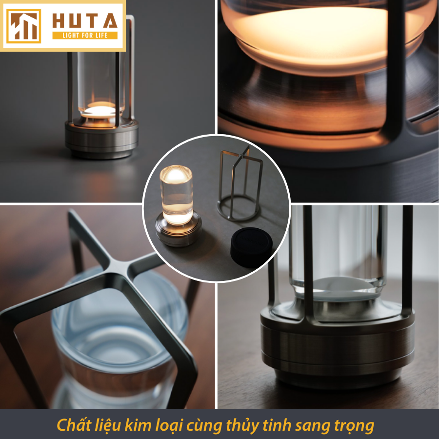 Đèn Bàn Led Quầy Bar HUTA RESNEN Cao Cấp Cảm Ứng Tích Điện Điều Chỉnh Ánh Sáng Vàng Trang Trí Quán Cà Phê, Nhà Hàng, Sự Kiện