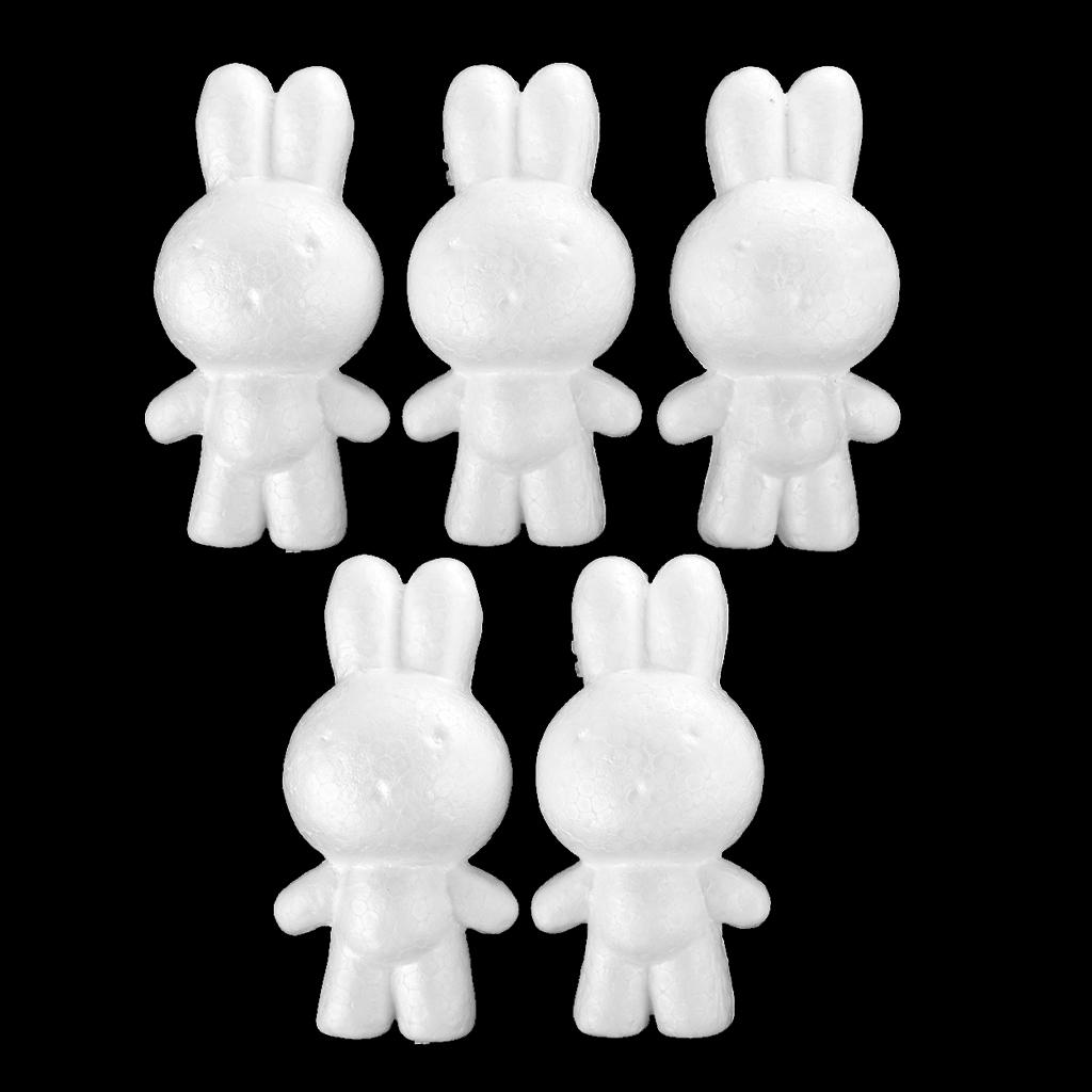 15x Large 10/14cm Foam Eggs Rabbits Blank Decorations Unfinished Ornaments