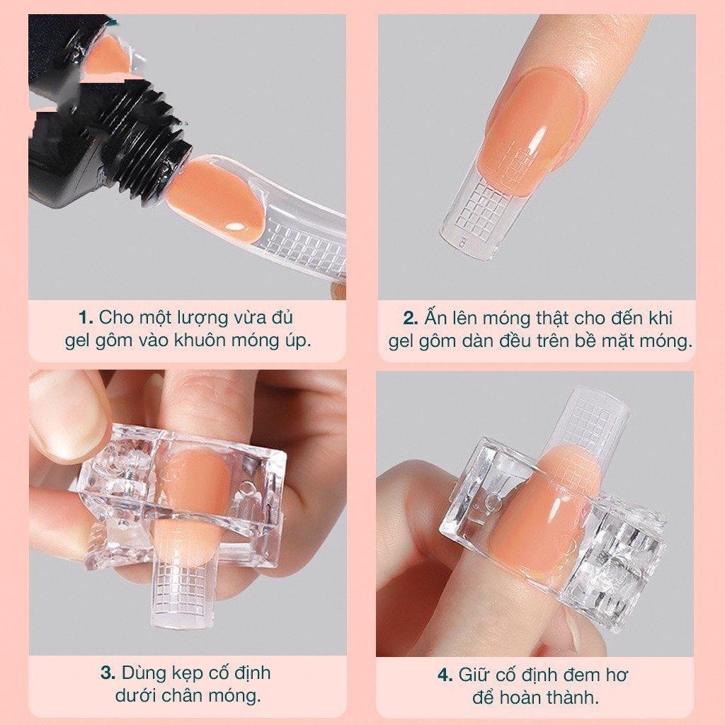 Kẹp Móng Úp Gel Gôm Làm Nail, Nhựa Dày Cứng Chuẩn Đẹp, Kẹp Định Hình Form Móng Siêu Nhanh, Đầu Kẹp To Linh Hoạt Women Nữ