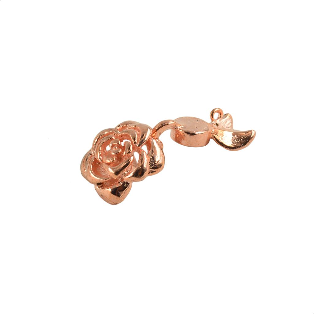 5pcs Rose Flower Magnetic Clasps Hooks Connectors Jewelry Findings Rose Gold
