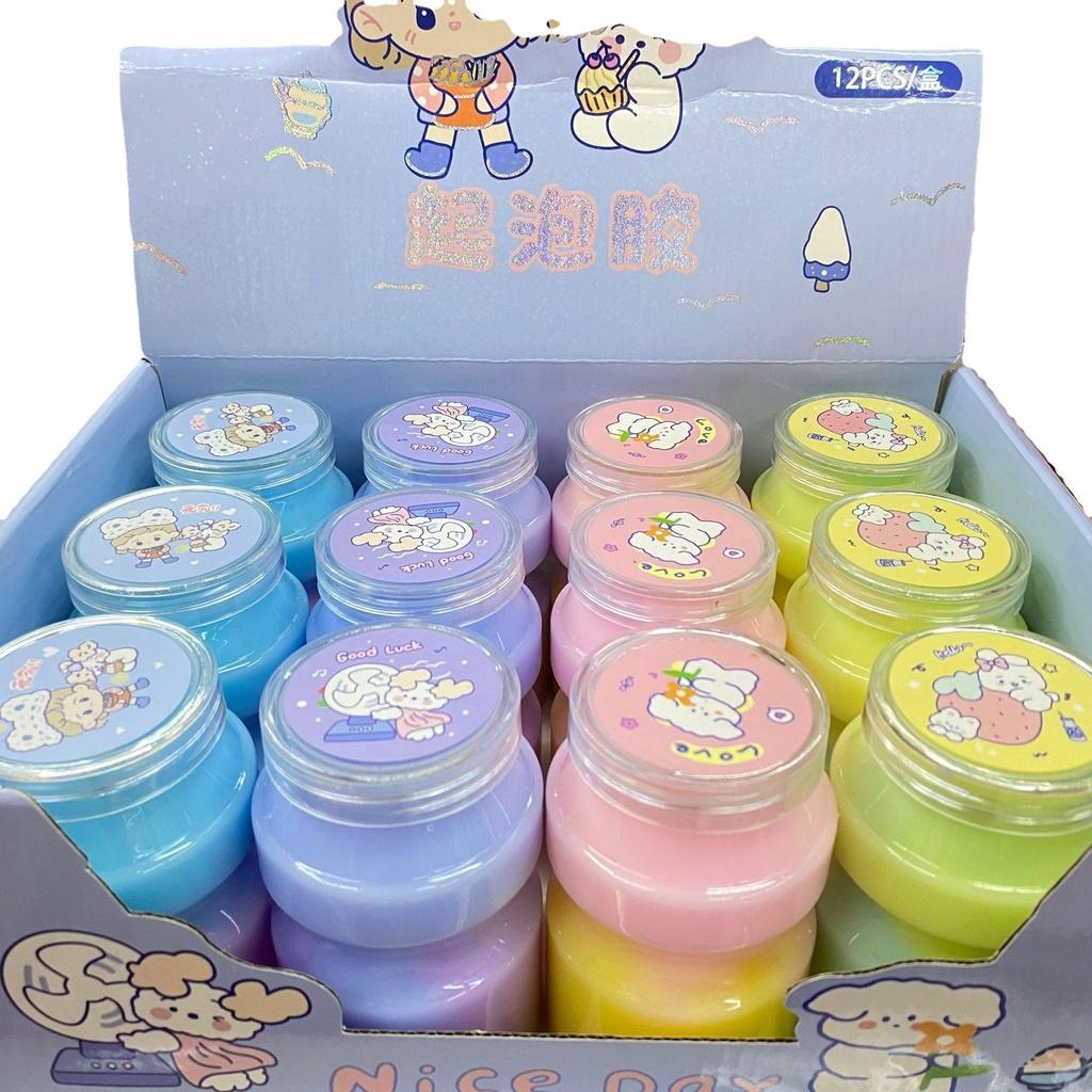 Slime sữa chuối dâu màu đẹp rainbow pastel Đồ chơi hủ slam chất nhầy ma thuật squishy