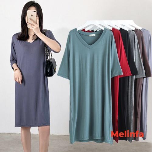 Váy đầm nữ tay lửng vải Modal mềm mại thoáng mát dáng suông mã VAV0303