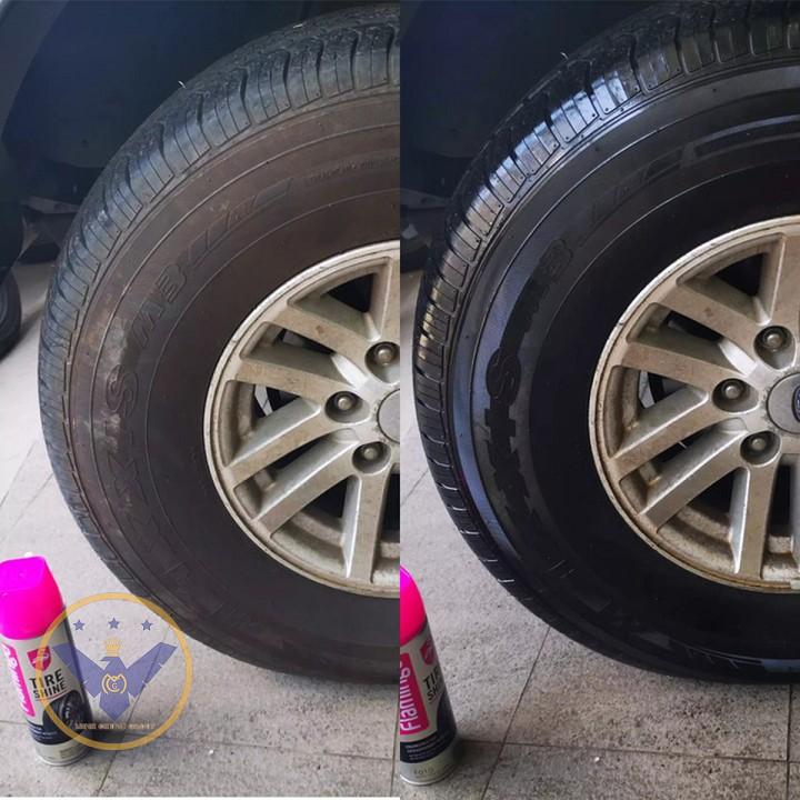 Bình xịt dưỡng bóng lốp xe ô tô, xe máy Flamingo Tire Shine 500ml