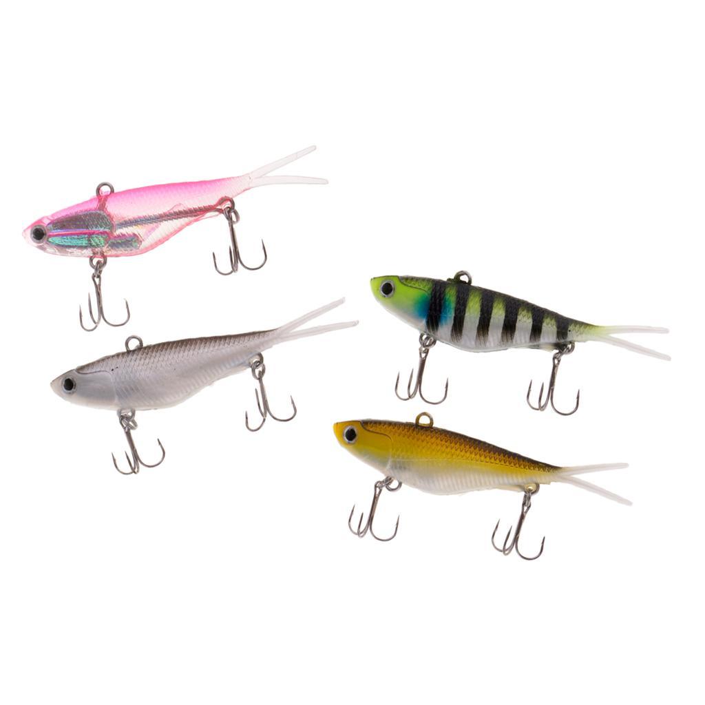 4pcs Split Tail Soft Lead Fishing Lures Sinking Swimbaits Multicolor