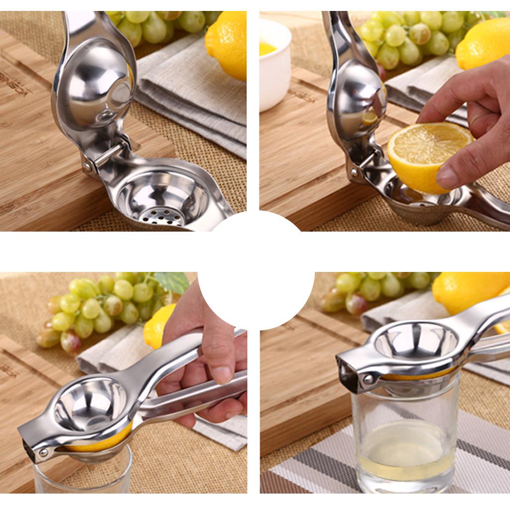 Juice Maker Squeezer Fruits Orange Citrus Lime Lemon Hand Held Manual Silver