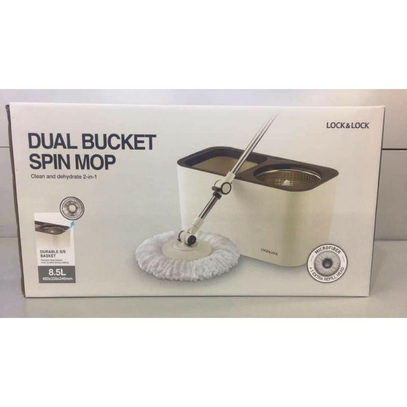 Bộ Chổi Lau Nhà Dual Bucket ETM478 Xoay Tay 360 độ lồng inox (cam kết hàng chuẩn, y hình)