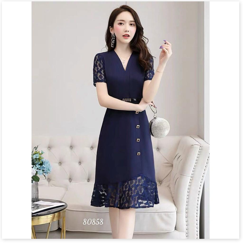 ĐẦM UMI PHỐI REN TAY NGẮN XINH XẮN,CHẤT LIỆU UMI THOÁNG MÁT KHÁNH AN FASHION