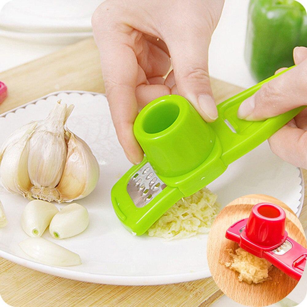 Multifunction Stainless Steel Pressing Garlic Slicer Cutter Shredder Kitchen Tool ABS+Stainless Steel