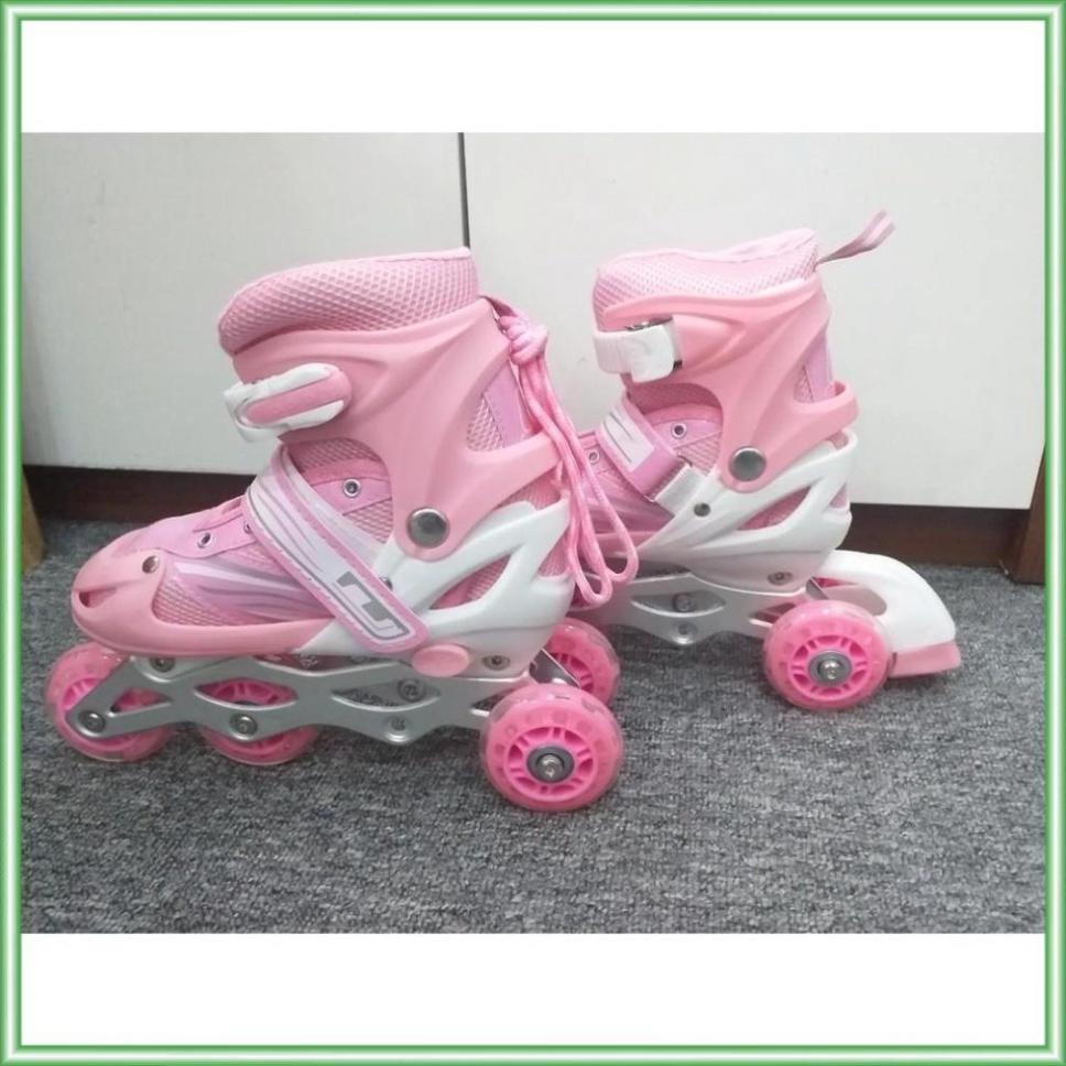 Cho Bé Giày patin biến hình 3 bánh cho bé mới tập trượt patin, chuyển từ 1 hàng thành 2 hàng tặng bảo hộ