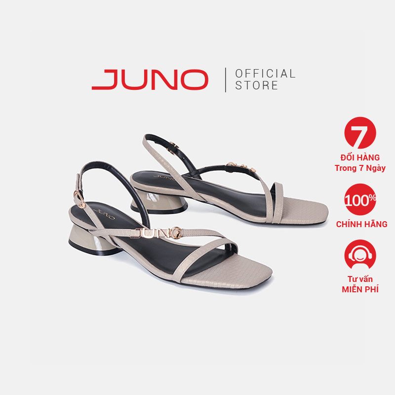Giày Sandal Nữ 3cm Thời Trang Juno Dây Mảnh Phối Khoá Cats SD03067