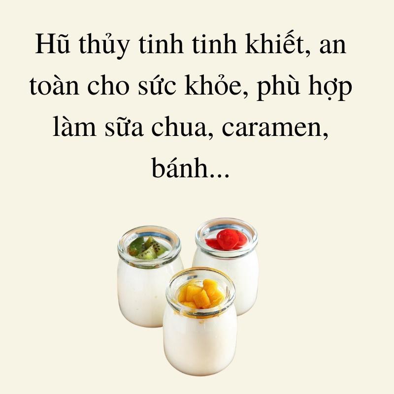 Hũ thủy tinh đựng sữa chua có nắp 100ml tiện lợi