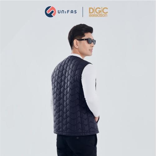 Áo phao gile nam cao cấp siêu nhẹ cổ chéo chần bông máy lập trình DGC - WAJKBA09M