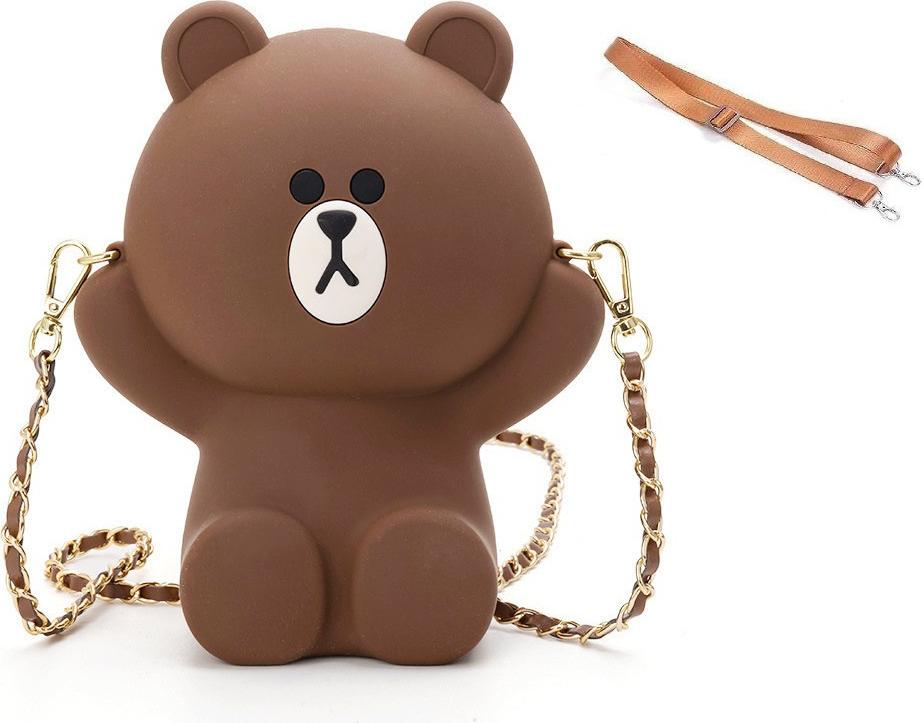 Túi Đeo Chéo Hình Gấu Brown 2 Dây Đeo Dễ Thương, Không Thấm Nước