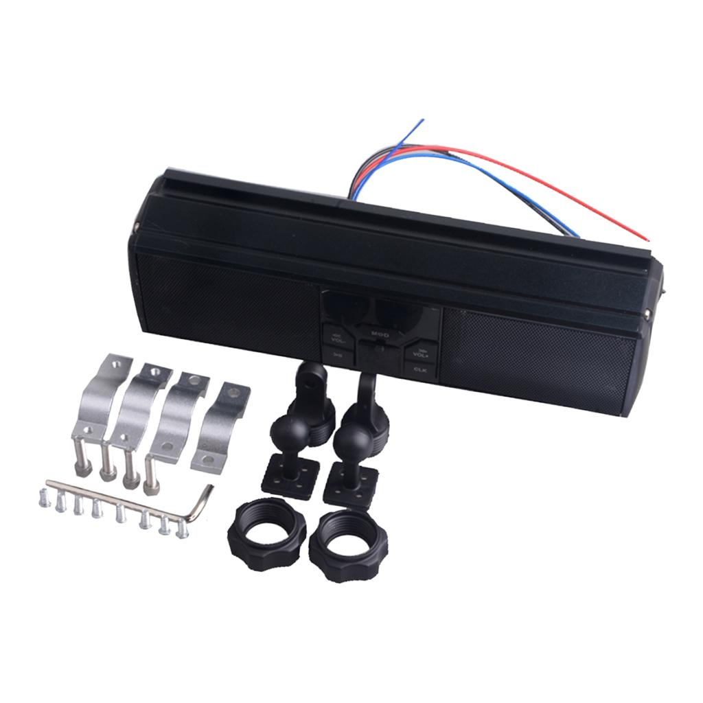 Waterproof Bluetooth Wireless Motorcycle Stereo Speakers Handlebar Mount MP3 Music Player Audio Amplifier System Scooter Bike ATV UTV