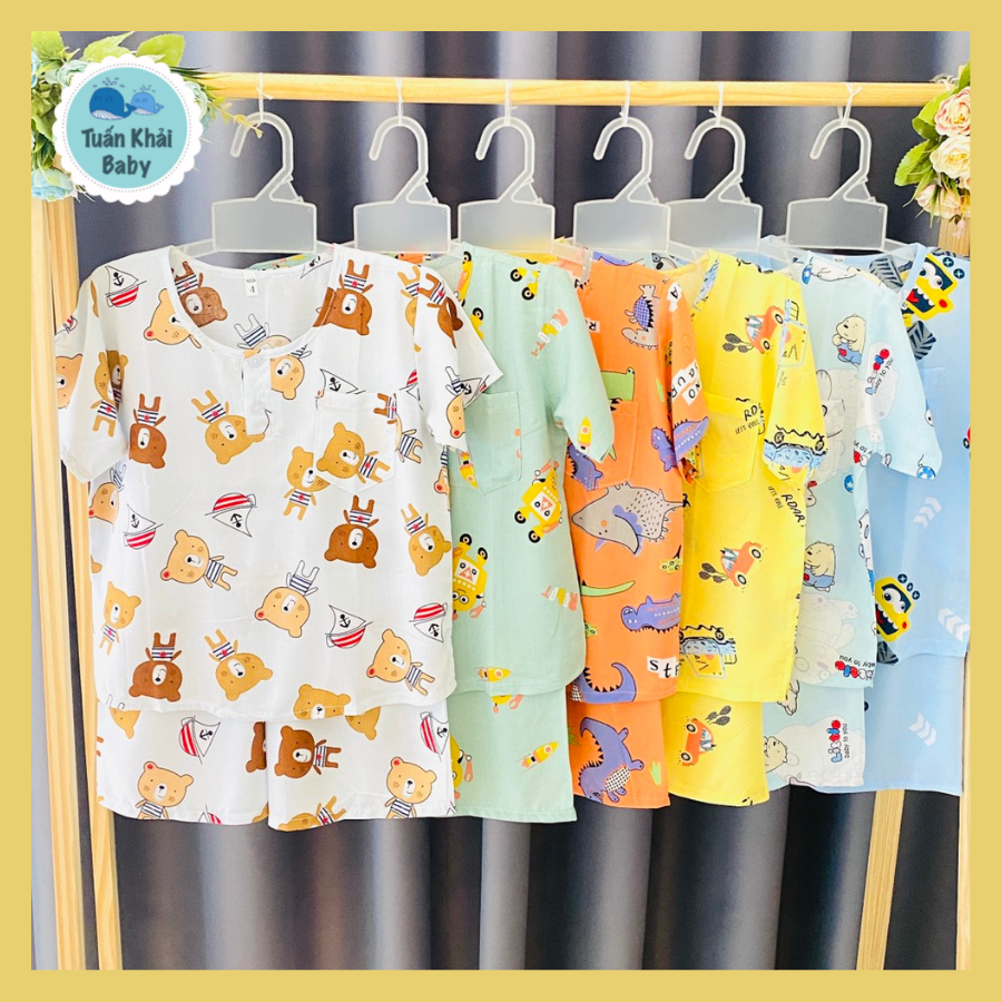 Set 3 Bộ Quần Áo Tole Lanh Bé Trai Tay Ngắn- 16 Size cho bé 5-55 Kg - Chất vải Tôn 2 Da mềm, mát, thoải mái