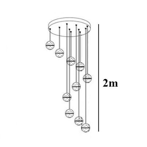 Đèn thả thông tầng CIZOX 10 bóng pha lê thủy tinh cao cấp - kèm bóng LED [ẢNH VIDEO THẬT 100%].