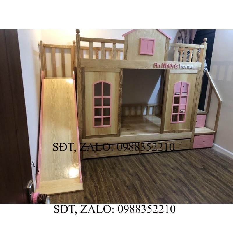Giường tầng gỗ sồi