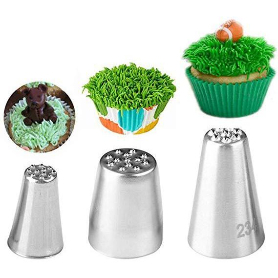 Đuôi bắt kem Lớn hình cỏ inox đúc trang trí kem muffin trang trí đồ uống - DUICO01