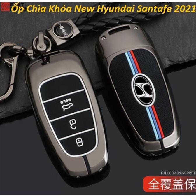 Ốp Chìa Khóa Hyundai Santafe Tucson 2022 2023 Hợp Kim Cao Cấp