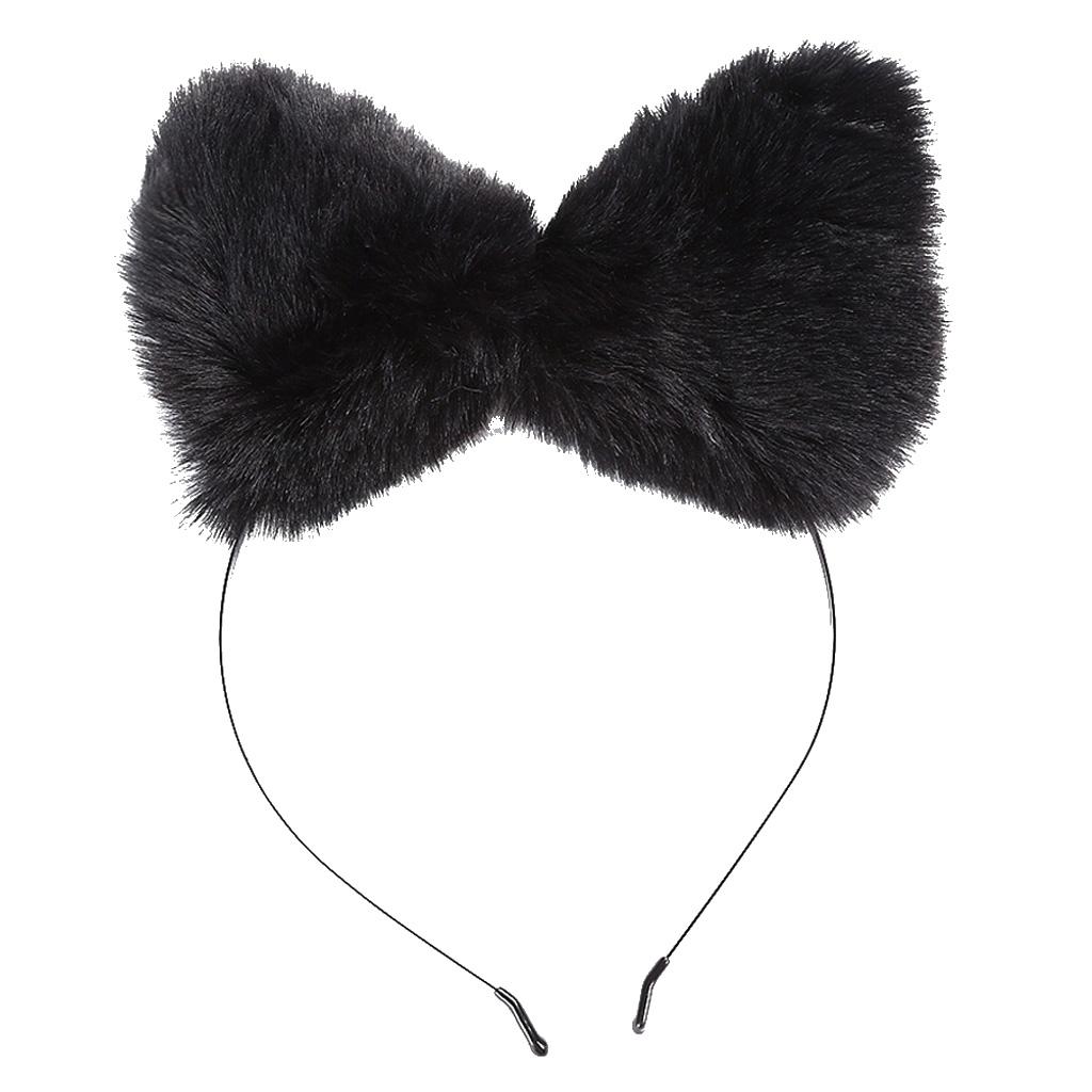 Cat Ears Hairband Hair Clip Accessories Plush Elastic Party Halloween Cosplay Costume