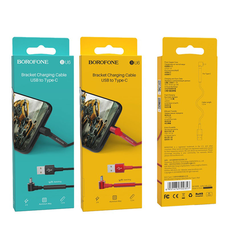 Dây Cáp Sạc BOROFONE BU6 Cổng Type C 1,2m - Hàng Chính Hãng