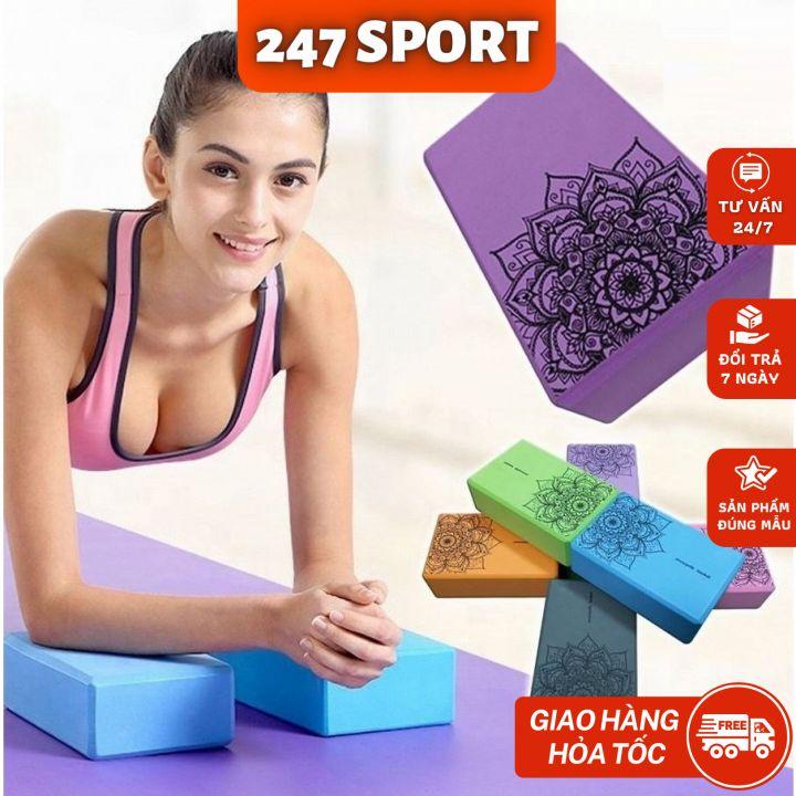 Gạch tập yoga 200g cục gạch block yoga in Hoa Mandala dùng trên thảm tập yoga tạo hiệu quả cao tại nhà và phòng tập