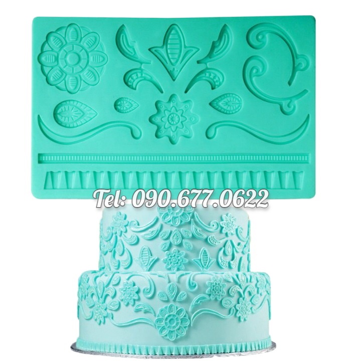 Khuôn silicone làm viền bánh, rau câu, fondant hoa văn kiểu - Mã số 1372