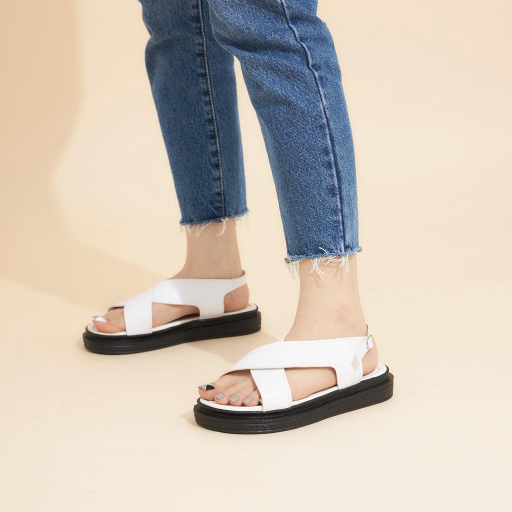 Giày Sandal Nữ MWC 2972 - Giày Sandal Quai Chéo Basic Đế Bằng Tôn Dáng Thời Trang