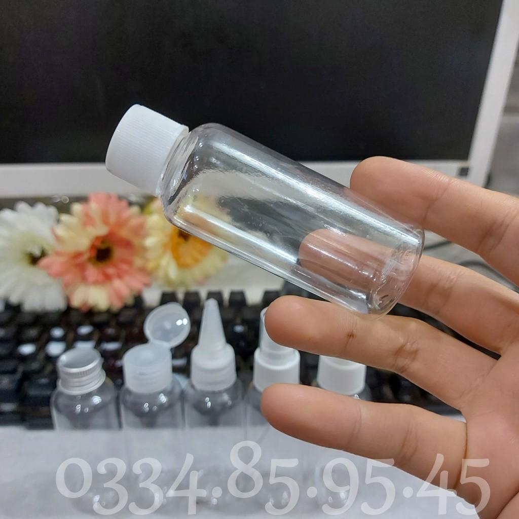 Chai nắp vặn trắng, nắp bật, phun sương, xịt giọt, nắp nhọn, nắp nhôm 50ml - 100ml - Lọ nhựa chiết mỹ phẩm du