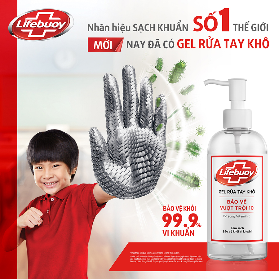 Gel Rửa Tay Khô Lifebuoy 235ml Total 10 Diệt Sạch Nhanh 99.9% Vi Khuẩn An Toàn Cho Da Với Vitamin E Chuẩn Chất Lượng Y Tế